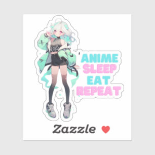 Eat, Sleep, Anime Sticker