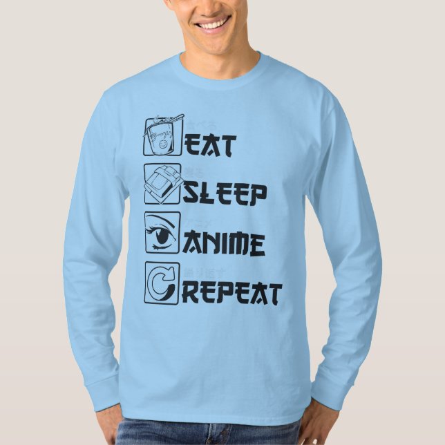 Eat Sleep Anime T-Shirt (Front)