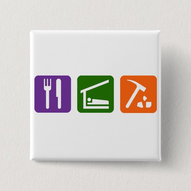 Eat Sleep Archaeology Button (Front)