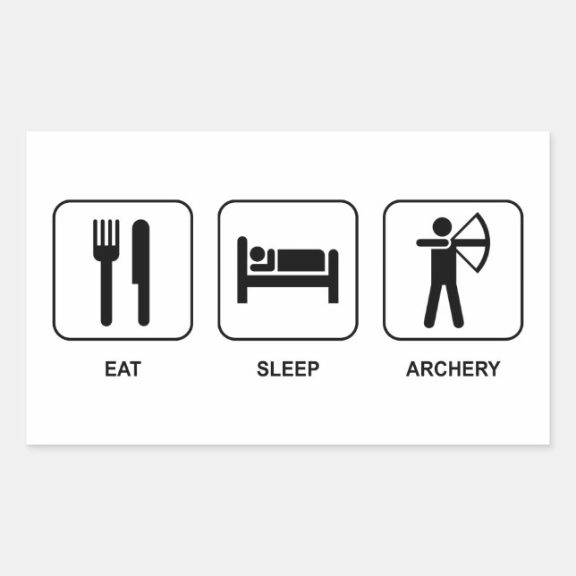 Eat Sleep Archery Rectangular Sticker (Front)