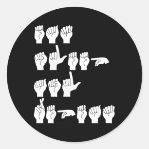Eat Sleep Asl Repeat American Sign Language Classic Round Sticker