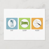 Eat Sleep Audit! Postcard