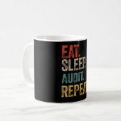 Eat sleep audit repeat retro vintage coffee mug (Front Left)