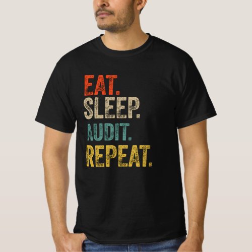 Eat sleep audit repeat retro vintage T_Shirt