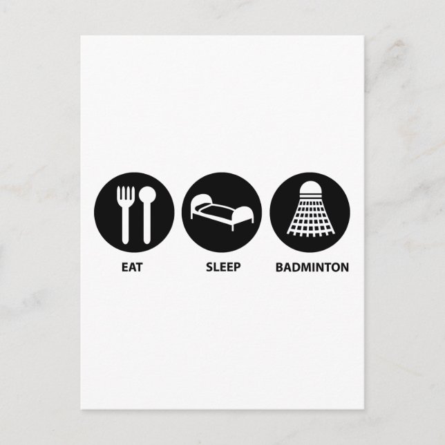 Eat Sleep Badminton Postcard (Front)