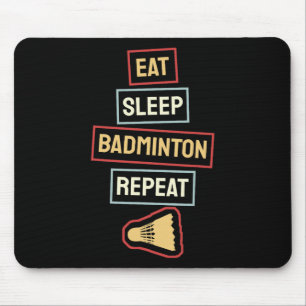 Eat Sleep Badminton Repeat Badminton Player Retro Mouse Pad