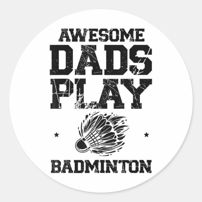 Eat Sleep Badminton Repeat Shuttle Racket  Classic Round Sticker (Front)