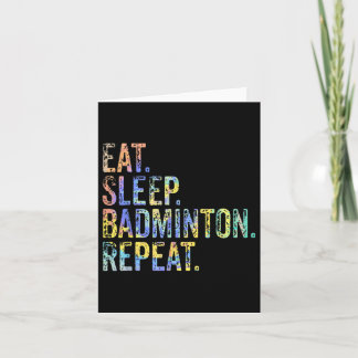 Eat Sleep Badminton Repeat Vintage Funny Badminton Card