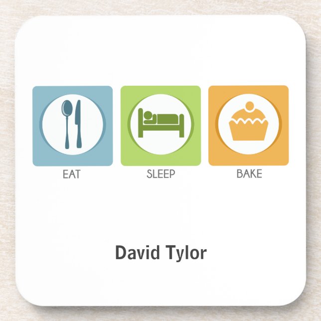 Eat Sleep Bake! Beverage Coaster (Front)