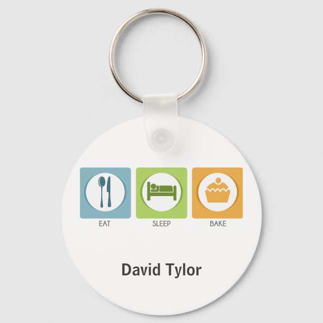 Eat Sleep Bake! Keychain (Front)