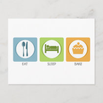 Eat Sleep Bake! Postcard