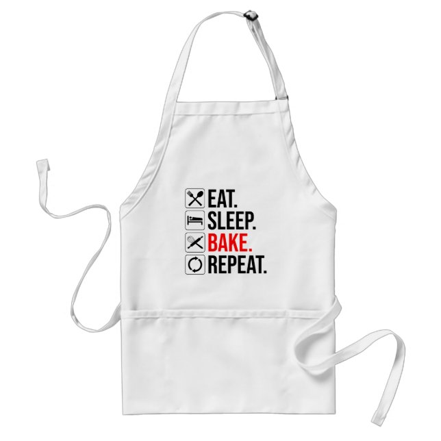 Eat. Sleep. Bake. Repeat Adult Apron (Front)