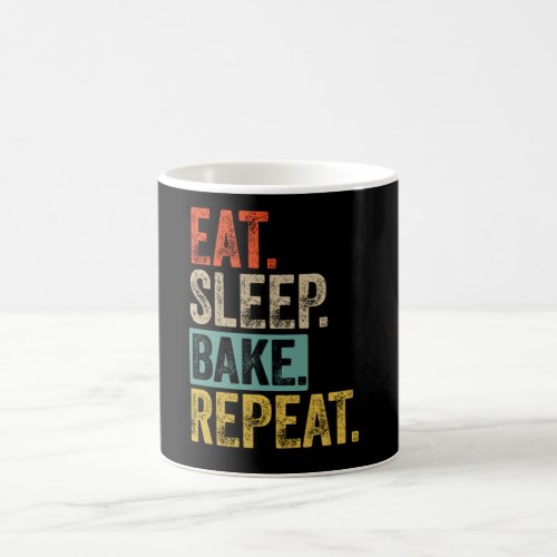 Eat sleep bake repeat retro vintage coffee mug