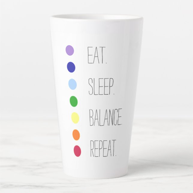Eat Sleep Balance Simple Chakra Design  Latte Mug (Front)