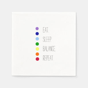 Eat Sleep Balance Simple Chakra Design Napkins