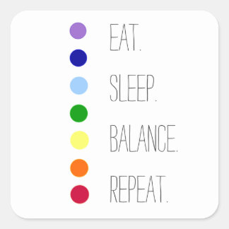 Eat Sleep Balance Simple Chakra Design Square Sticker