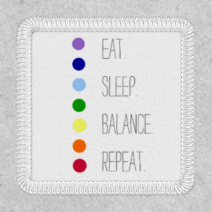 Eat Sleep Balance Simple Chakra Iron On Patch