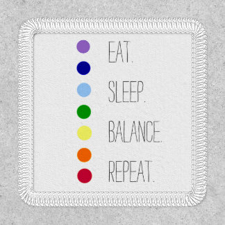 Eat Sleep Balance Simple Chakra Iron On Patch
