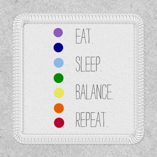 Eat Sleep Balance Simple Chakra Iron On Patch