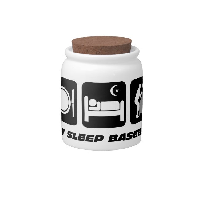 eat sleep baseball candy jar (Front)