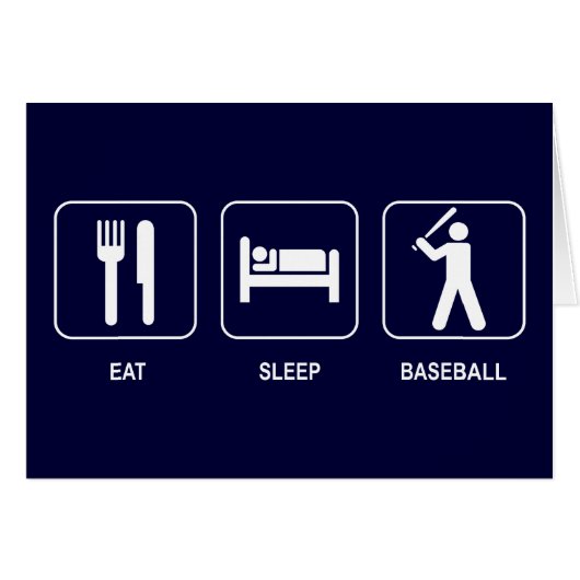 Eat Sleep Baseball Card (Front Horizontal)
