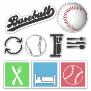 Eat Sleep Baseball Collection Sticker
