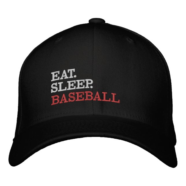Eat Sleep Baseball Embroidered Baseball Cap (Front)