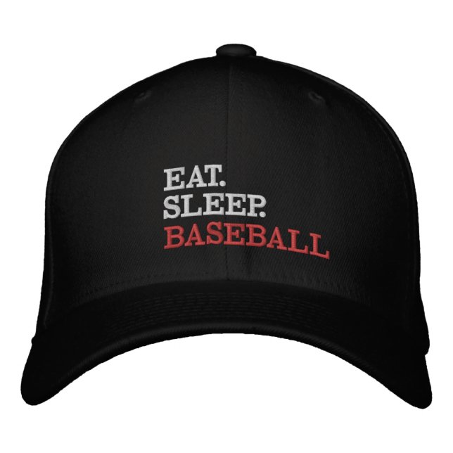 Eat Sleep Baseball Embroidered Baseball Cap (Front)