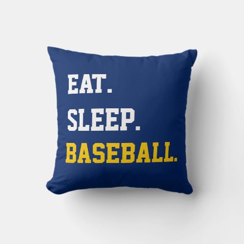 Eat Sleep Baseball Key Pendant Round Button 76 Throw Pillow