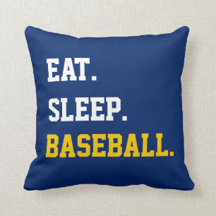 Eat Sleep Baseball Key Pendant Round Button 7.6 Throw Pillow
