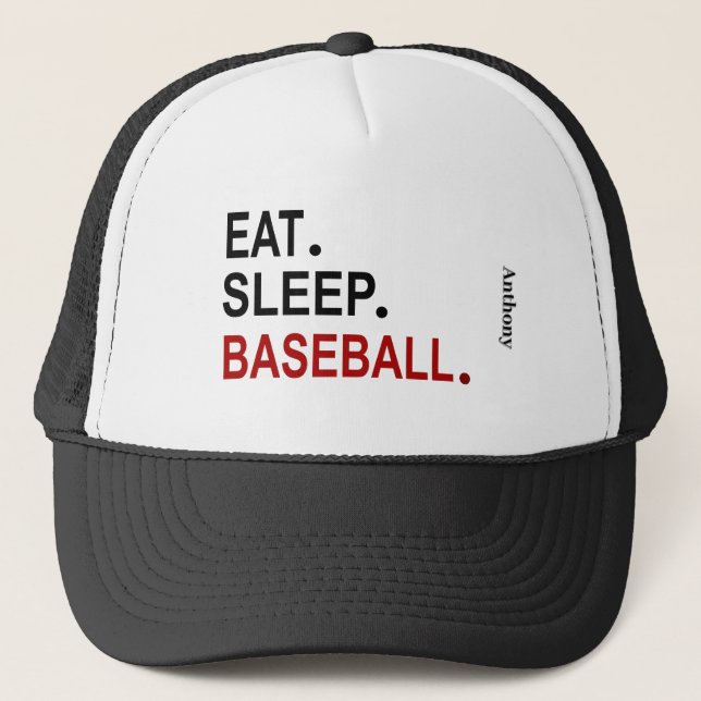 Eat Sleep Baseball Personalized Hat (Front)