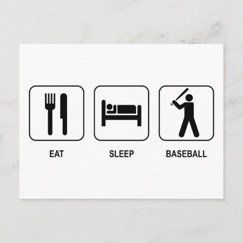 Eat Sleep Baseball Postcard