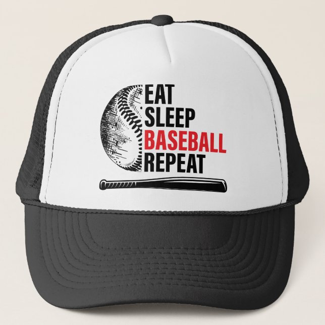 Eat Sleep Baseball Repeat Ball Cap (Front)