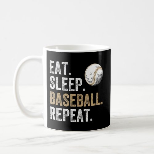 Eat Sleep Baseball Repeat Baseball And Player Fan Coffee Mug