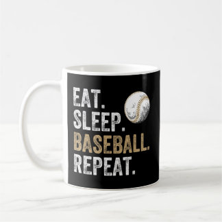 Eat Sleep Baseball Repeat Baseball And Player Fan Coffee Mug