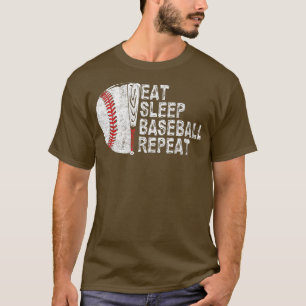 Eat Sleep Baseball Repeat Baseball Player Funny Ba T-Shirt