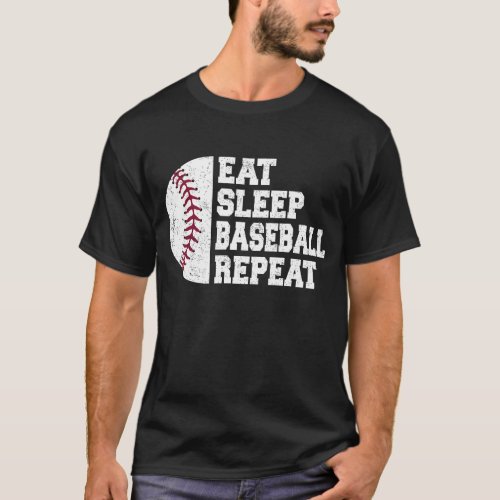 Eat Sleep Baseball Repeat Baseball Player Funny  T_Shirt