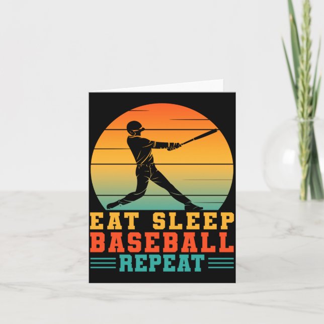 Eat sleep baseball repeat baseball player pitchers card (Front)