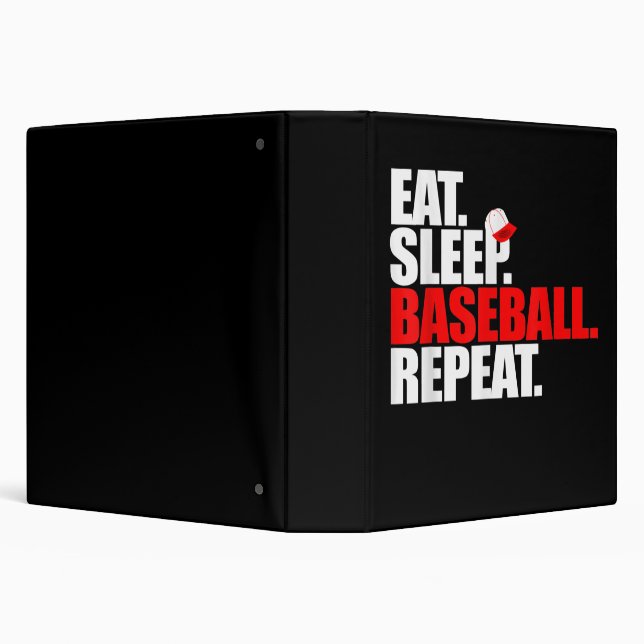 Eat Sleep Baseball Repeat Catcher Pitcher Baseball 3 Ring Binder (Background)