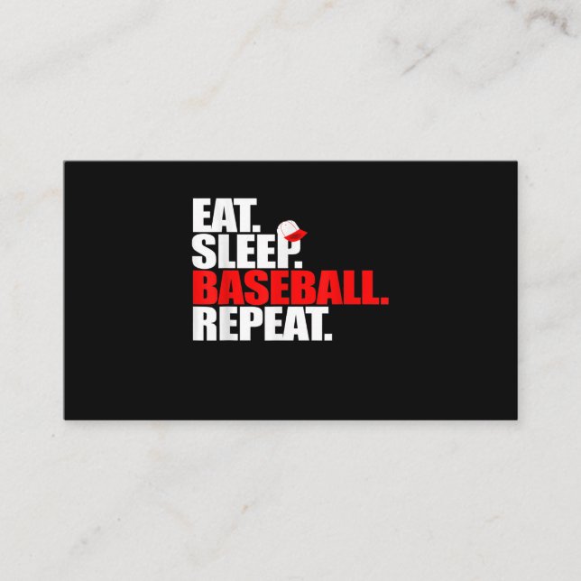 Eat Sleep Baseball Repeat Catcher Pitcher Baseball Business Card (Front)