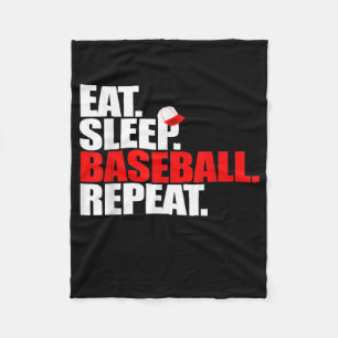 Eat Sleep Baseball Repeat Catcher Pitcher Baseball Fleece Blanket