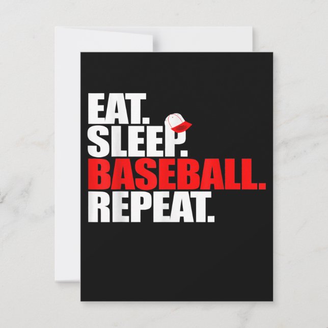 Eat Sleep Baseball Repeat Catcher Pitcher Baseball Invitation (Front)