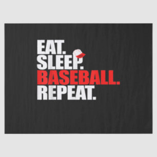 Eat Sleep Baseball Repeat Catcher Pitcher Baseball Tissue Paper