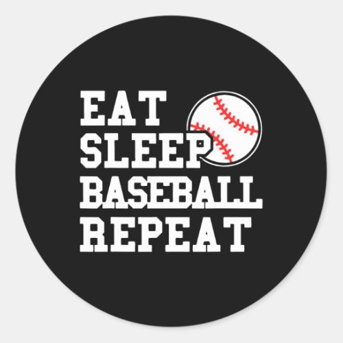 Eat Sleep Baseball Repeat Classic Round Sticker