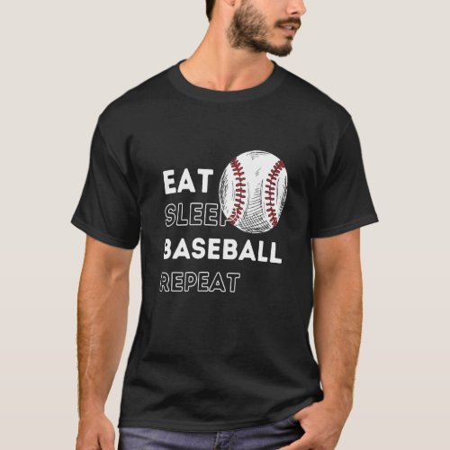 Eat Sleep Baseball Repeat Costume Player Baseball T_Shirt