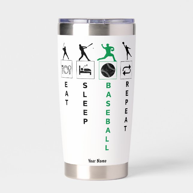 Eat, sleep, baseball, repeat - ESBR01W Insulated Tumbler (Back)