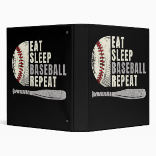 Eat Sleep Baseball Repeat Funny Baseball Player  3 Ring Binder