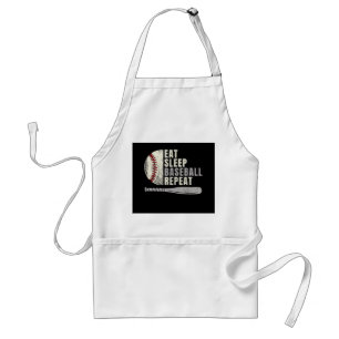 Eat Sleep Baseball Repeat Funny Baseball Player  Adult Apron