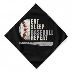 Eat Sleep Baseball Repeat Funny Baseball Player Bandana