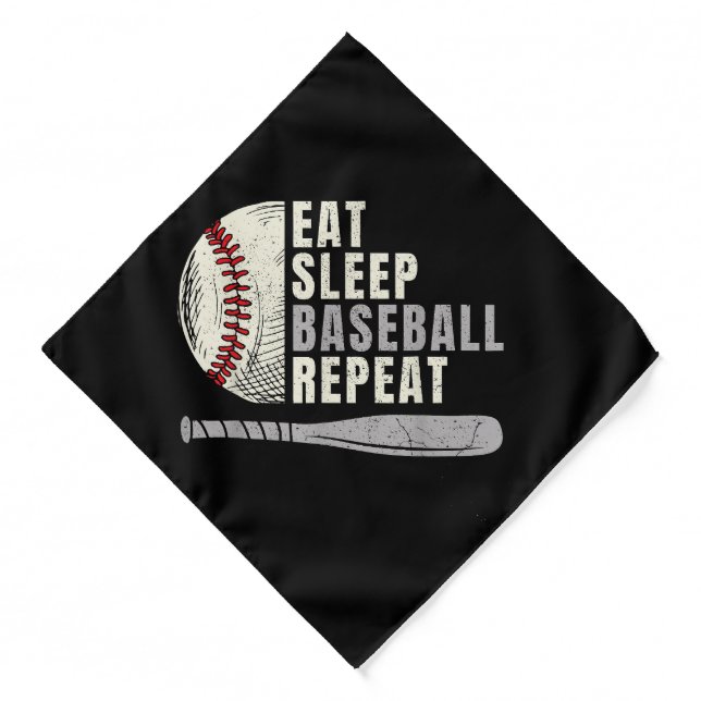Eat Sleep Baseball Repeat Funny Baseball Player  Bandana (Front)